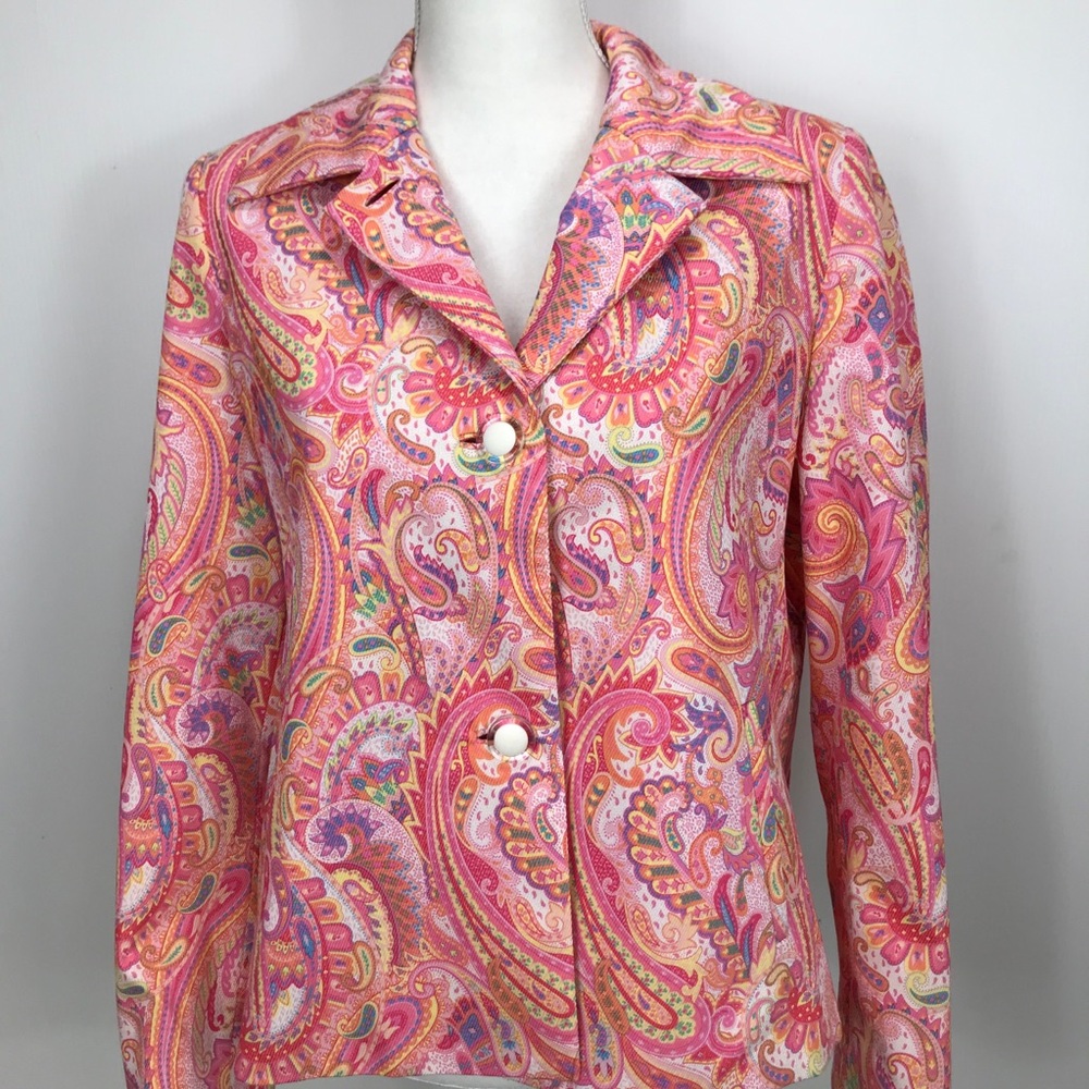 Gallant New York Pink Paisley Jacket Blazer 10